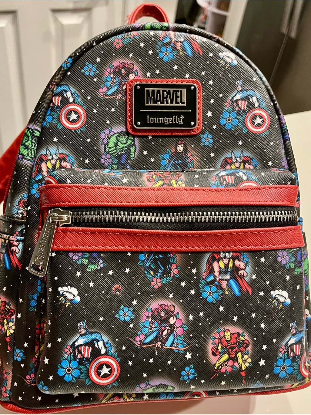 Loungefly Marvel Avengers Floral Tattoo Mini Backpack